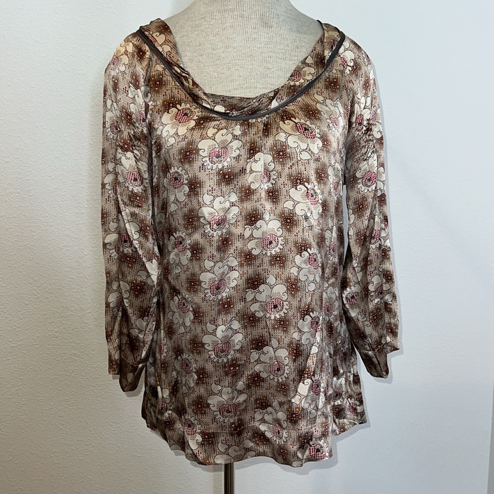 Burning Torch Silk Popover Blouse